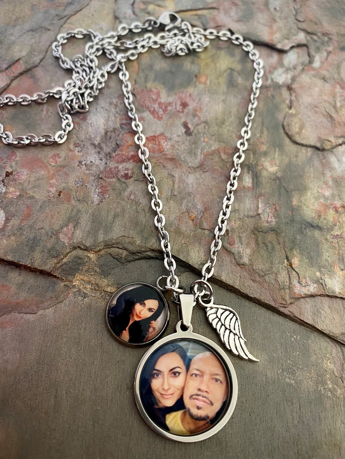Memory Photo Necklace- I will hold you in my heart until I hold you in heaven