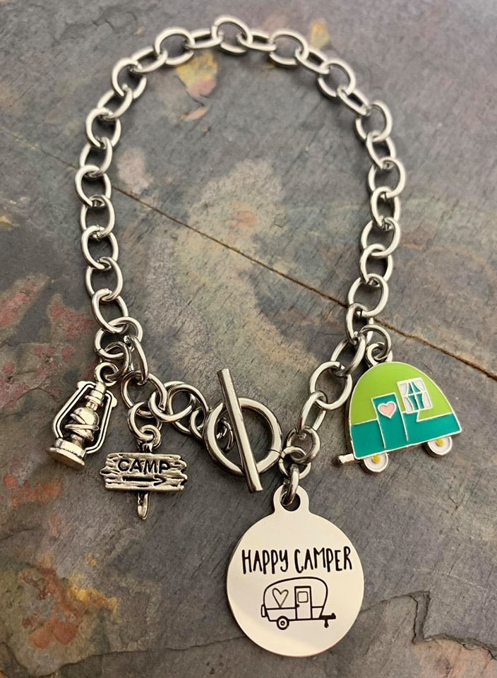 Happy Camper Bracelet (Bangle or Chunky Chain)