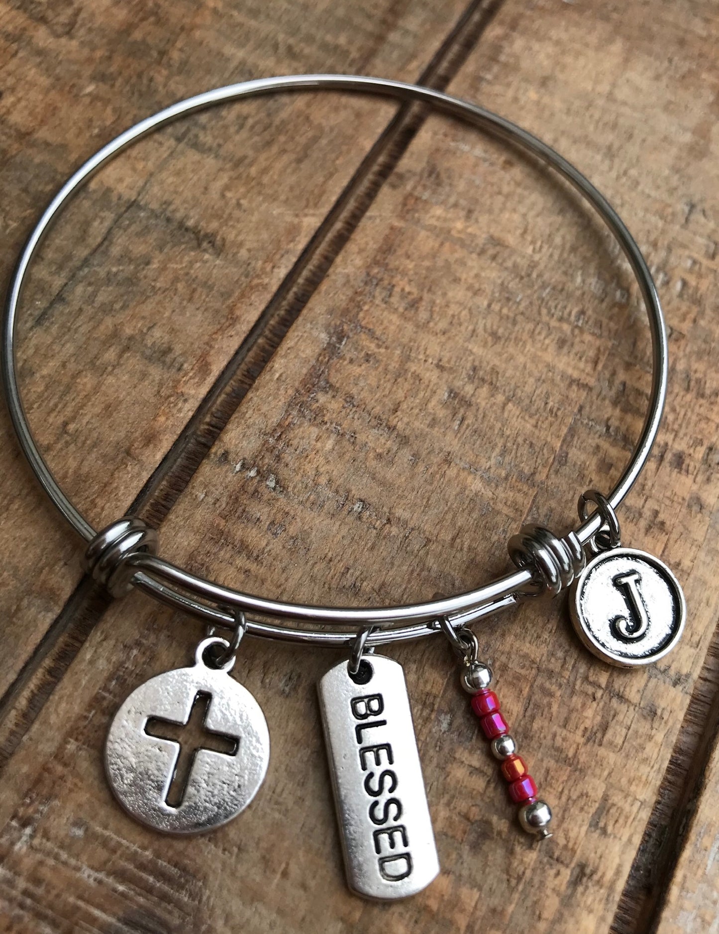 Blessed Cut-out Cross Bangle Bracelet