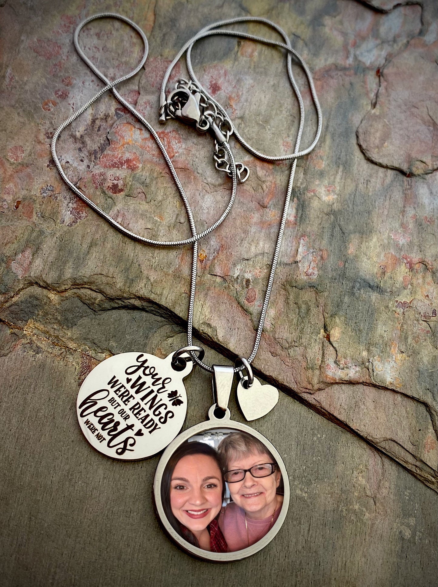 Memory Photo Necklace- Your wings were ready but our hearts were not