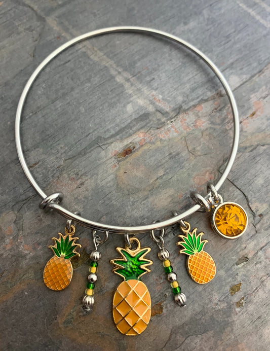 Pineapple Trio Bangle Bracelet