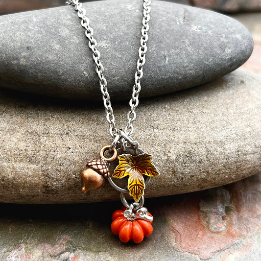 Fall Lovers Pumpkin Necklace