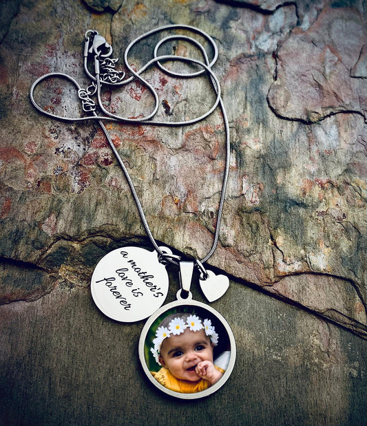 Mom Photo Necklace- A Mother’s love is forever