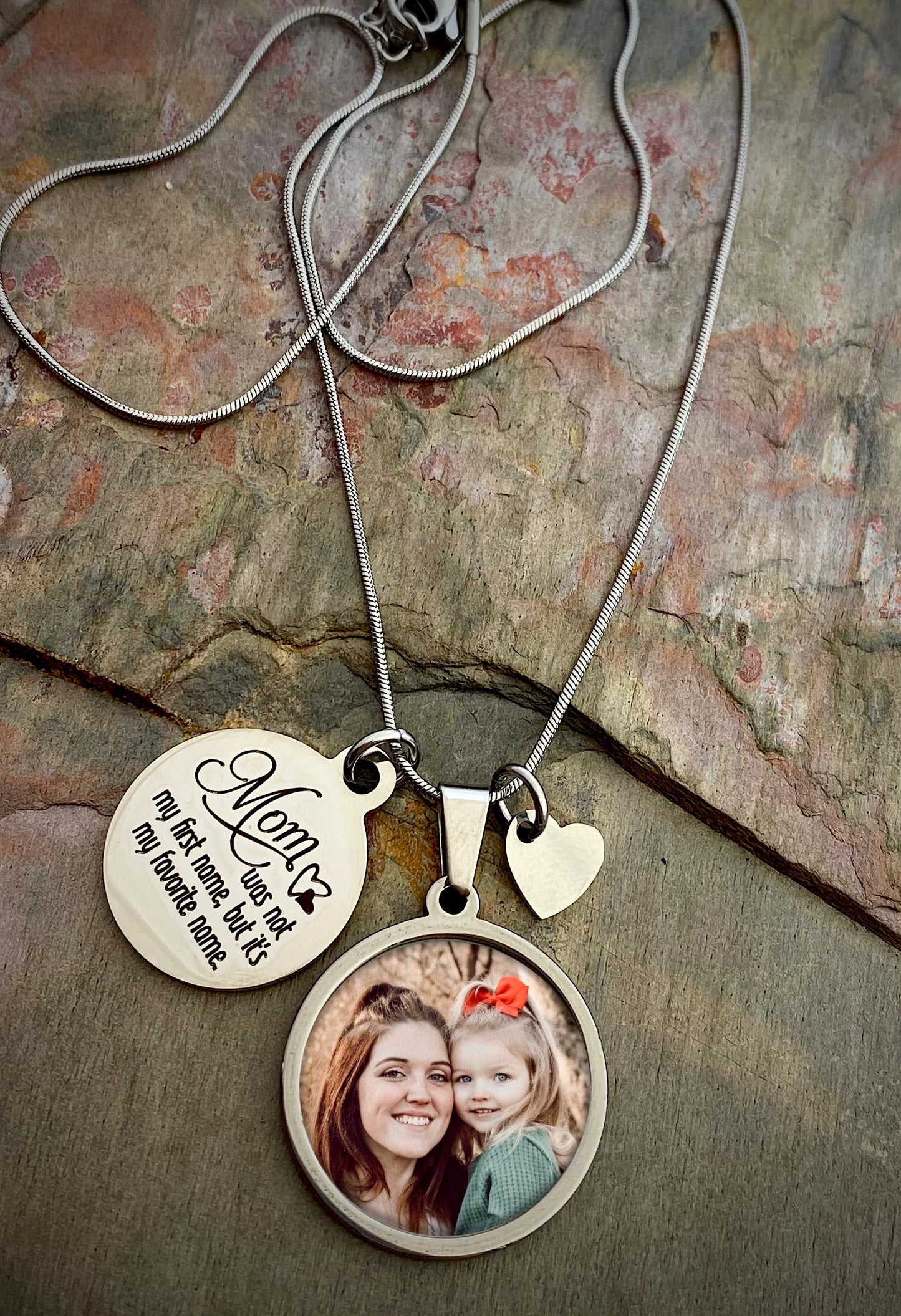 Mom Photo Necklace- Mom was not my first name, but it’s my favorite name